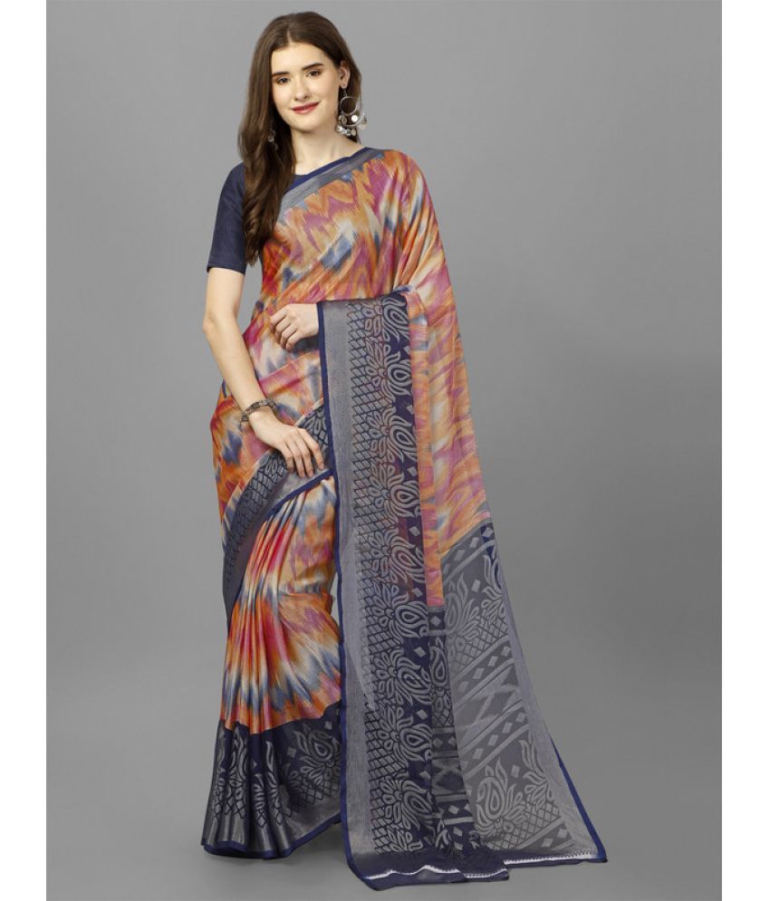     			Sanjana Silk - Blue Brasso Saree With Blouse Piece ( Pack of 1 )