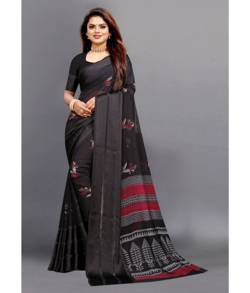     			Sitanjali Lifestyle - Grey Georgette Saree With Blouse Piece ( Pack of 1 )