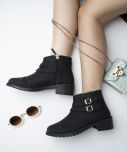 Shoetopia Black Ankle Length Casual Boots