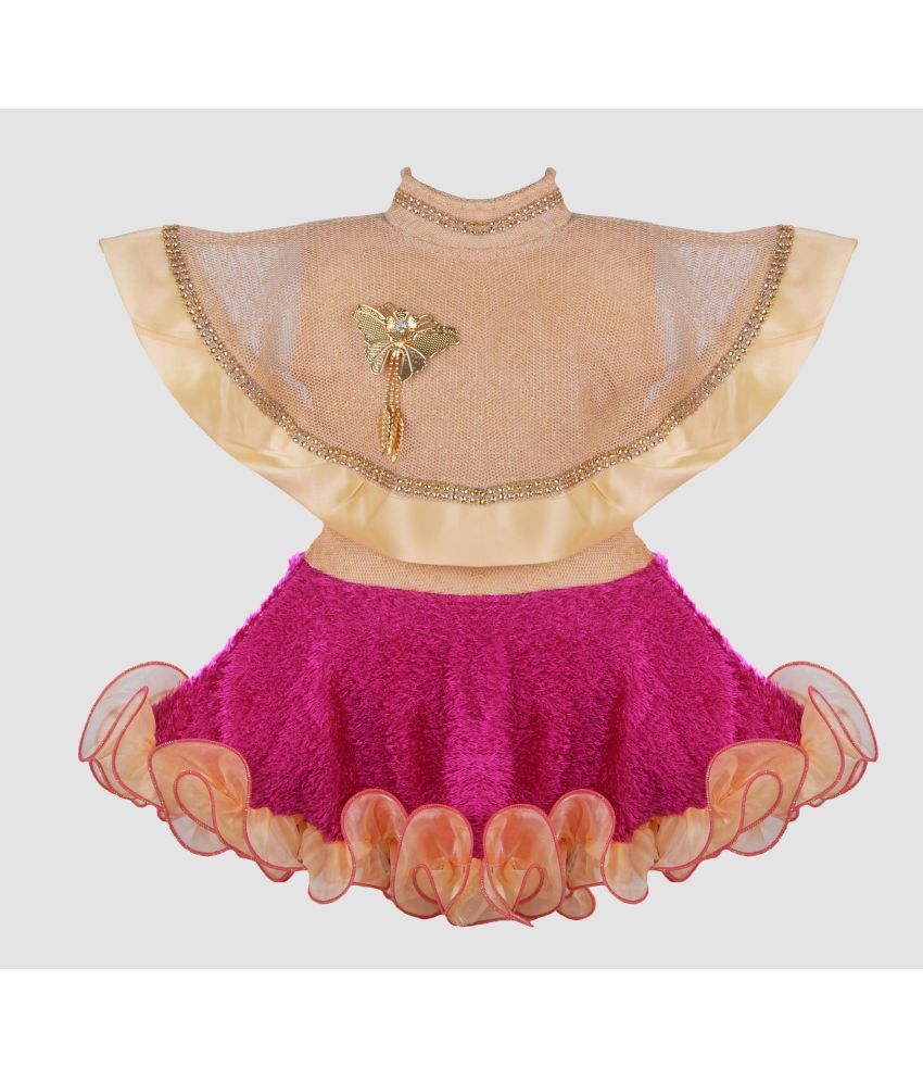     			9stiches - Pink Net Girls Frock ( Pack of 1 )