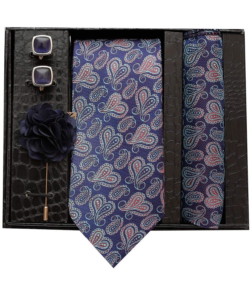     			Axlon Blue Floral Silk Necktie