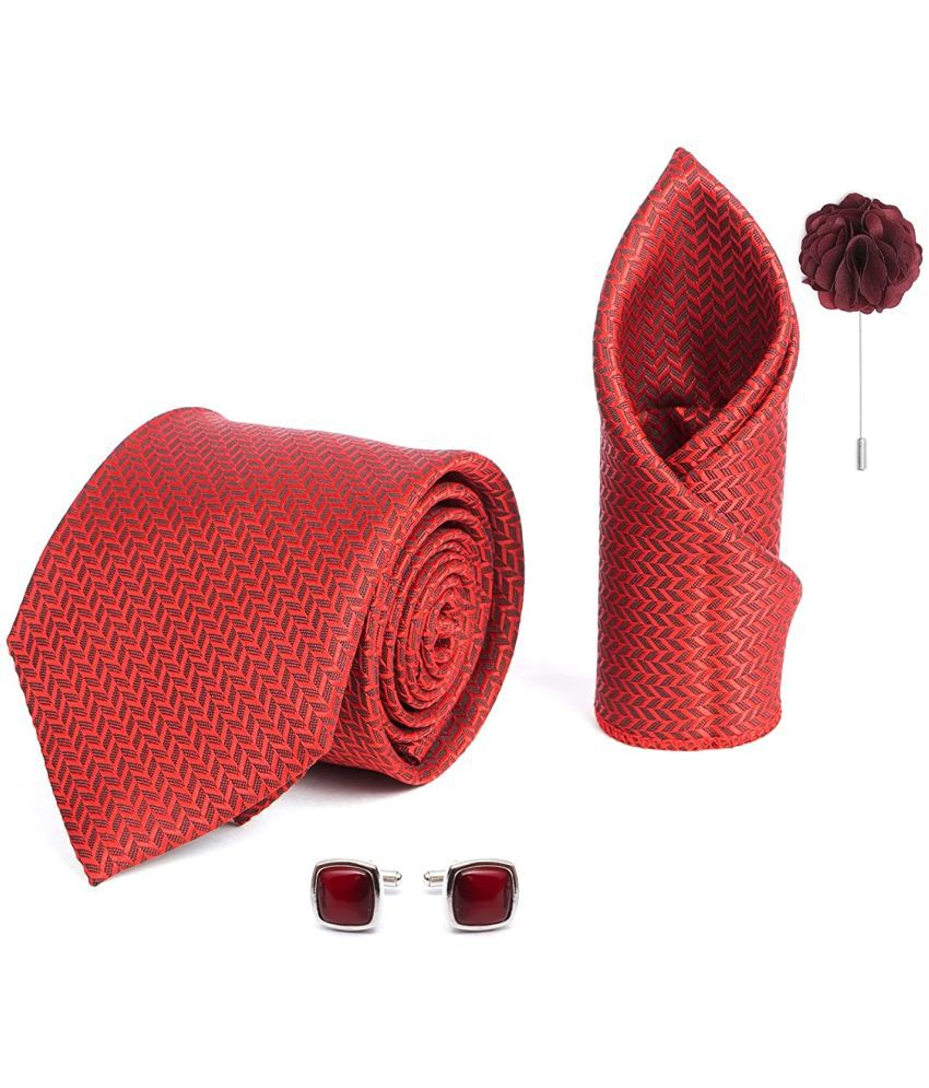    			Axlon Red Animal Print Silk Necktie