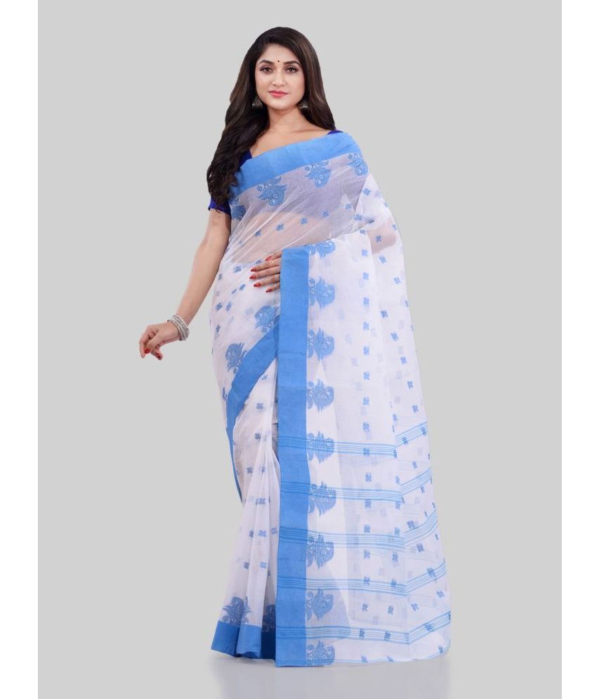     			Desh Bidesh - Blue Cotton Saree Without Blouse Piece ( Pack of 1 )