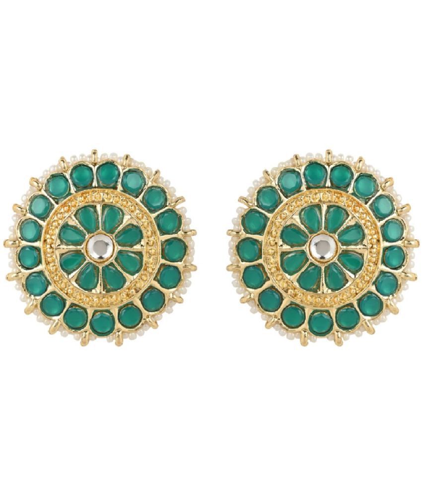     			I Jewels - Green Stud Earrings ( Pack of 1 )
