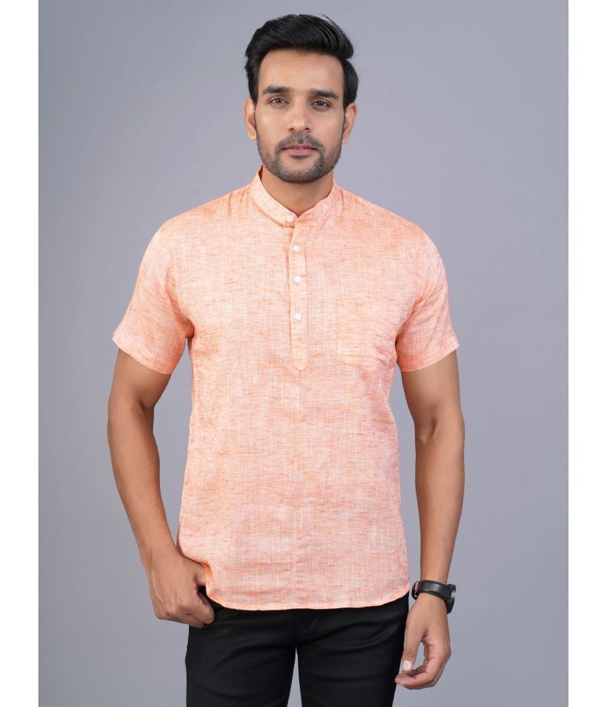     			QuaClo - Peach Cotton Men's Regular Kurta ( Pack of 1 )