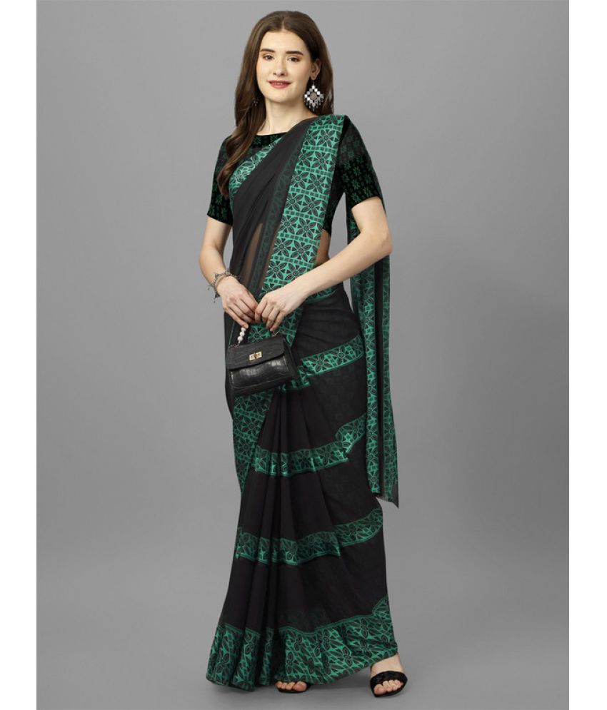     			Sanjana Silk - Green Georgette Saree With Blouse Piece ( Pack of 1 )