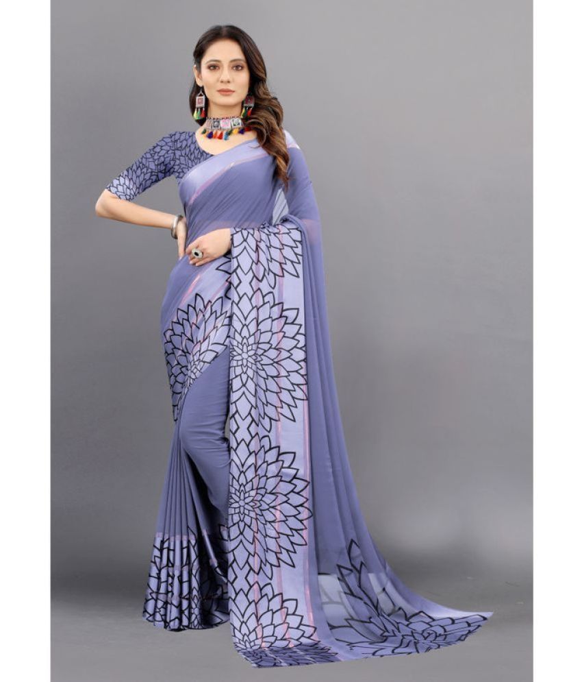     			Sanjana Silk - Grey Georgette Saree With Blouse Piece ( Pack of 1 )