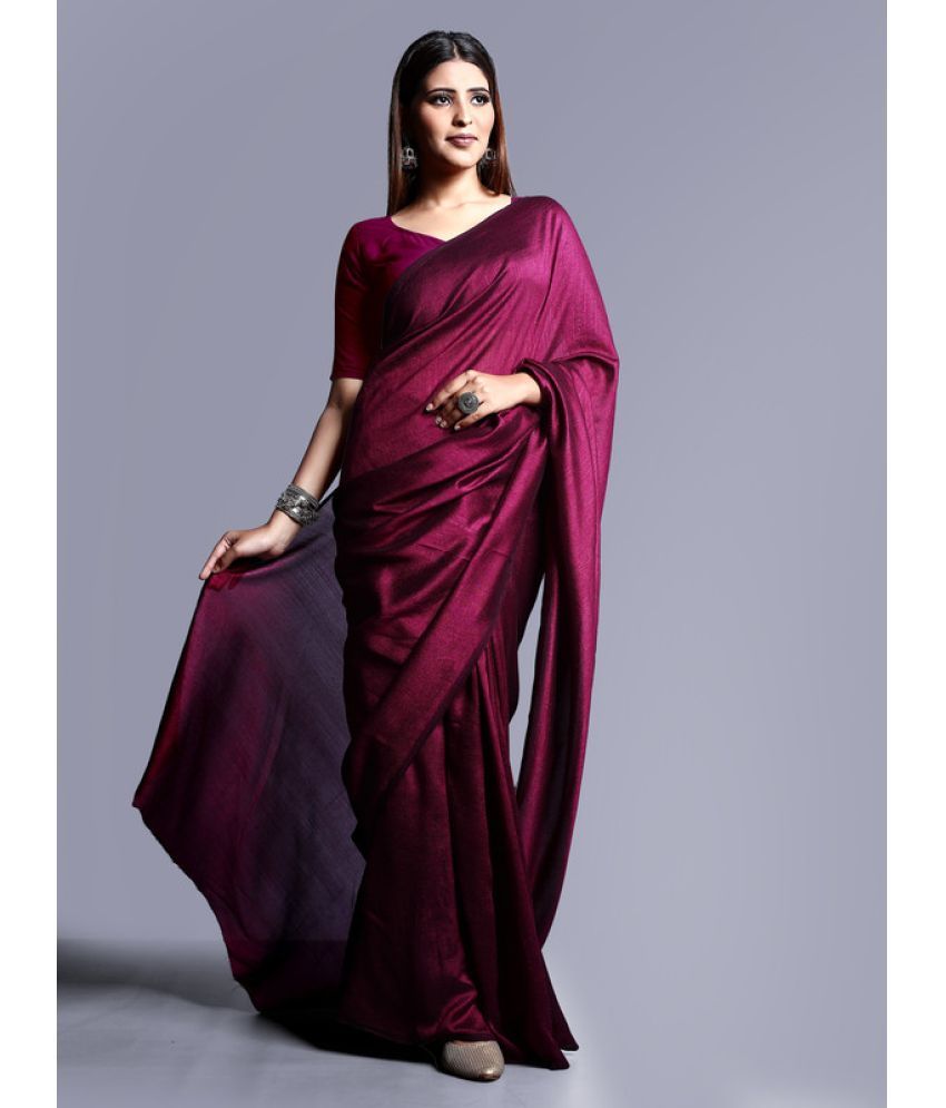     			Sanjana Silk - Wine Georgette Saree With Blouse Piece ( Pack of 1 )