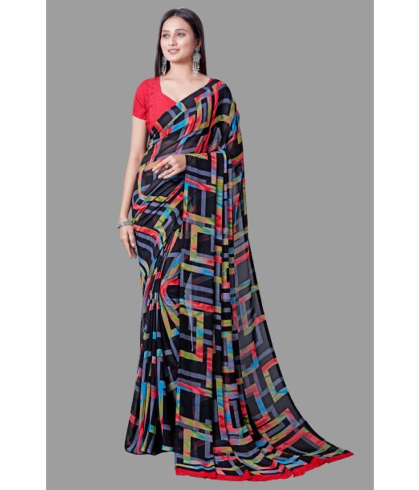     			Sitanjali Lifestyle - Multicolour Georgette Saree With Blouse Piece ( Pack of 1 )