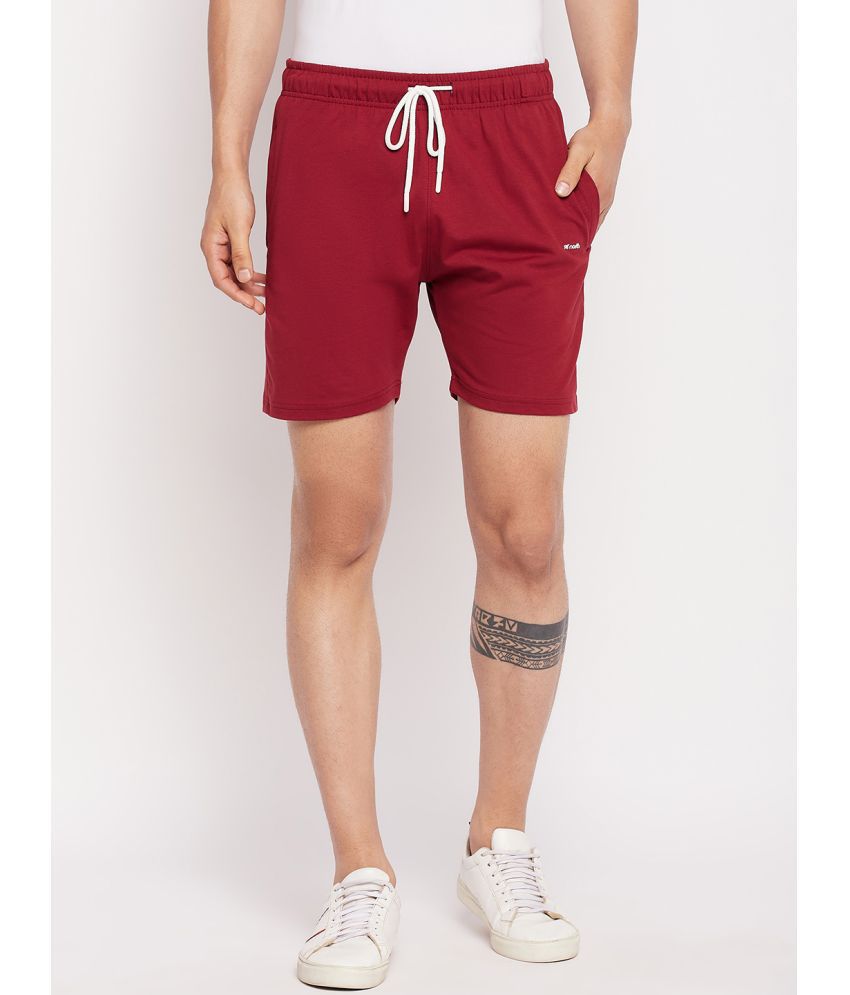     			98 Degree North - Wine Cotton Blend Men's Shorts ( Pack of 1 )