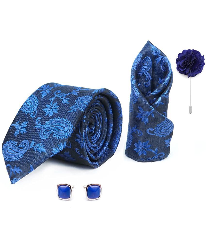     			Axlon Blue Paisley Silk Necktie