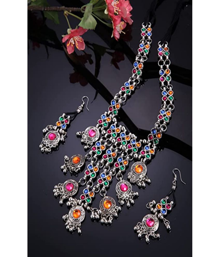     			PUJVI Multi Color Alloy Necklace Set ( Pack of 1 )
