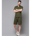 Rigo - Olive Green Cotton Blend Slim Fit Men's Tracksuit ( Pack of 1 )