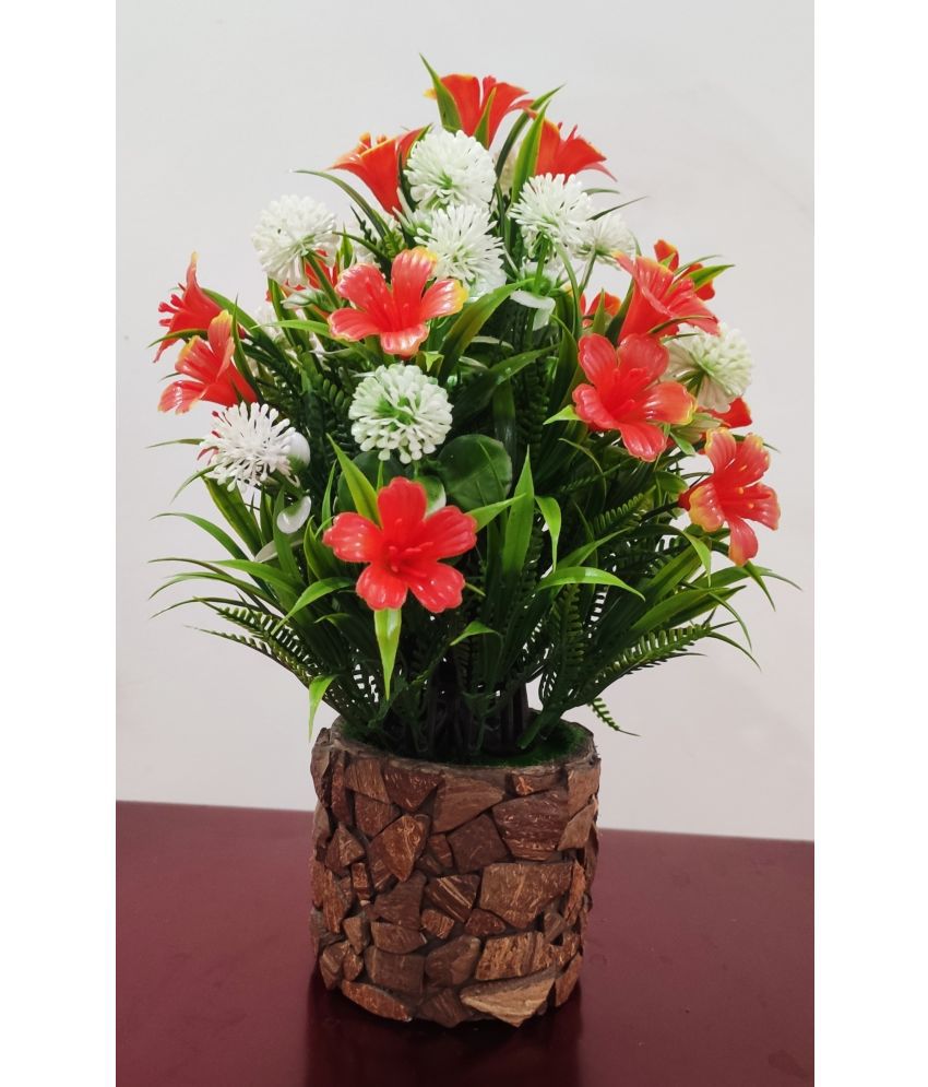     			BAARIG - Red Iris Artificial Flowers With Pot ( Pack of 1 )