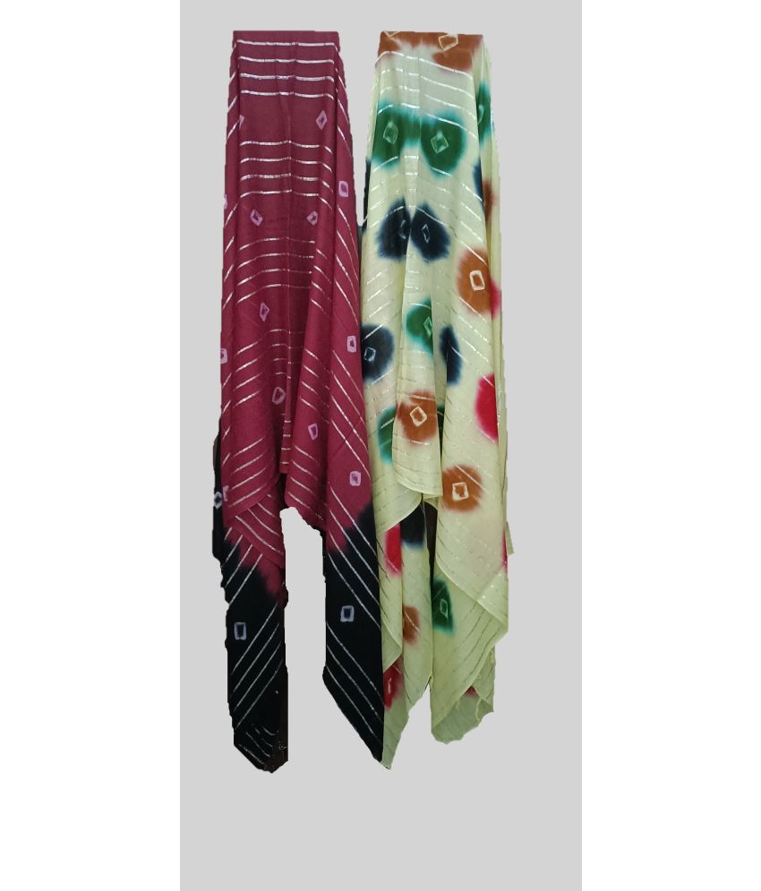     			BBQSTYLE - Maroon Rayon Women's Dupatta - ( Pack of 2 )