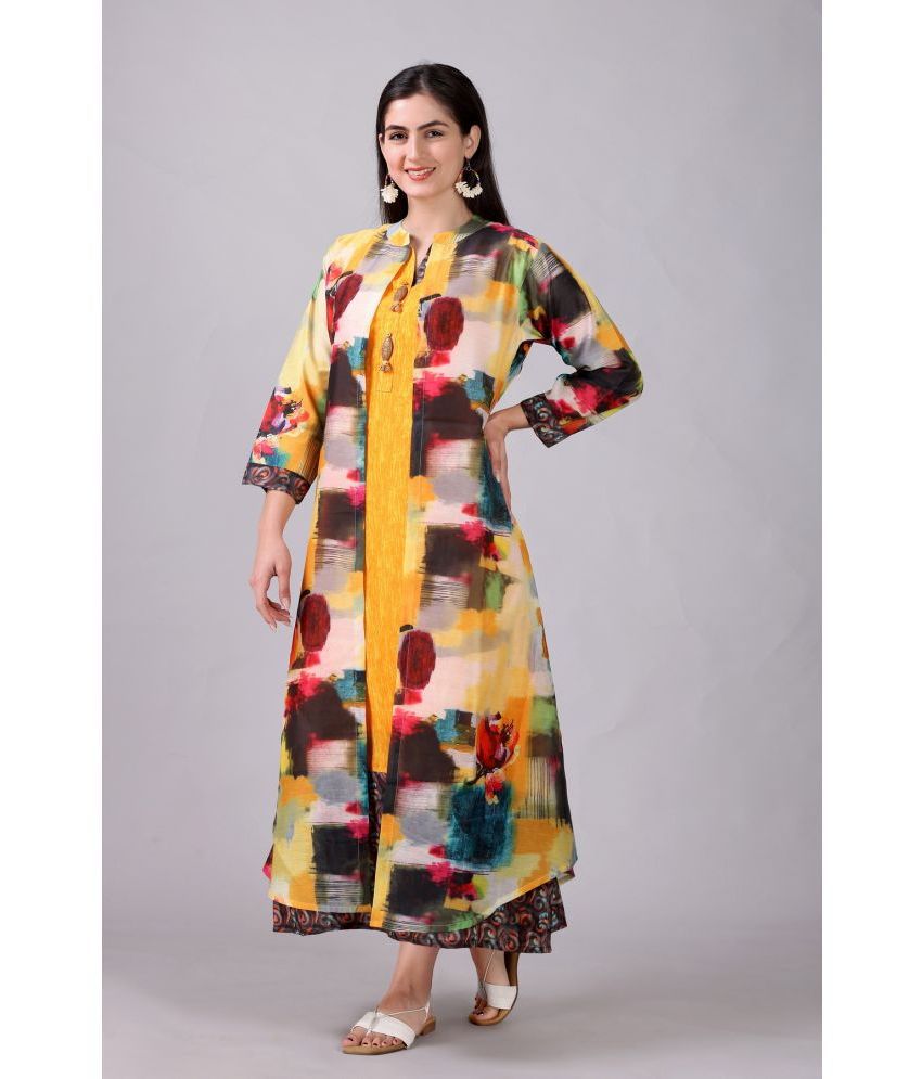     			ELTHIA - Yellow Silk Women's A-line Dress ( Pack of 1 )