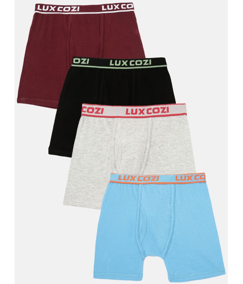     			Lux Cozi - Multicolor Cotton Boys Trunks ( Pack of 4 )
