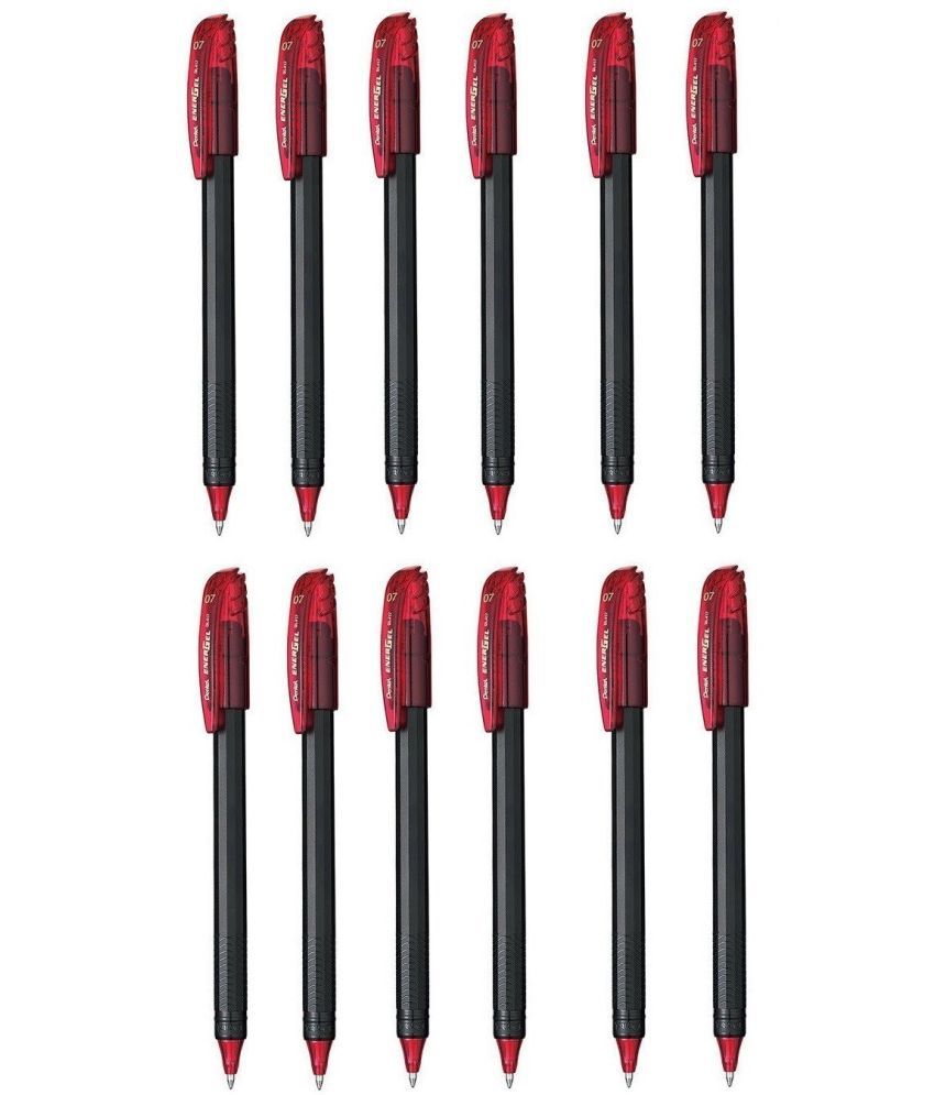     			Pentel Energel Bl417 - 12 Red Ink Color Roller Ball Pen (Pack Of 12, Red)