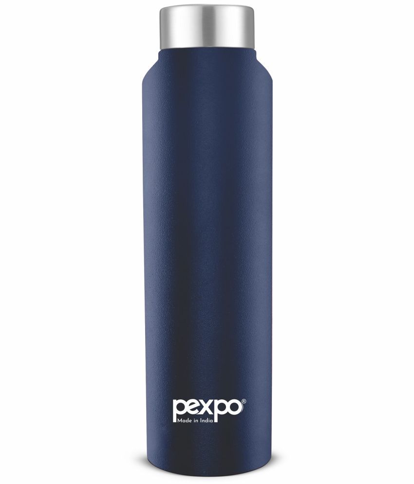     			PEXPO 1000 ml Stainless Steel Fridge Water Bottle (Set of 1, Denim Blue, Chromo)
