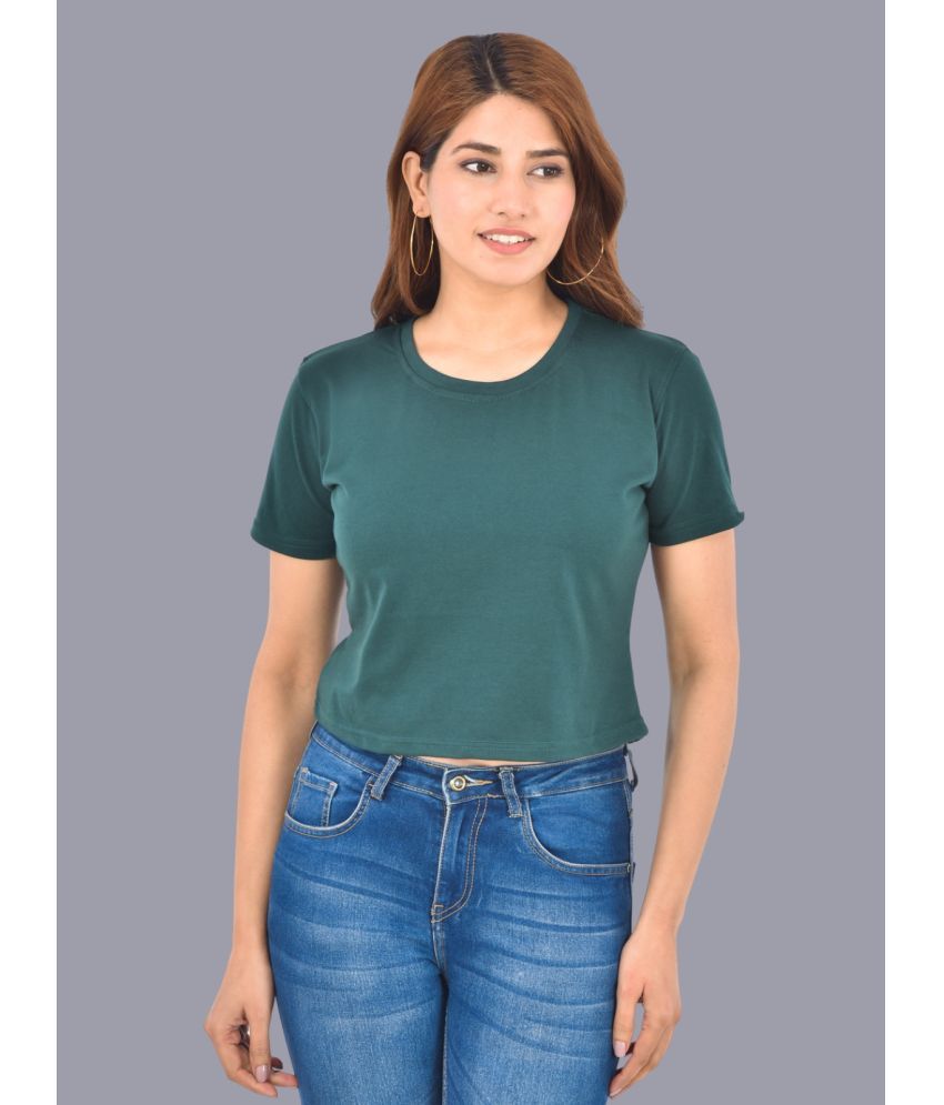     			QuaClo - Green Cotton Women's Crop Top ( Pack of 1 )