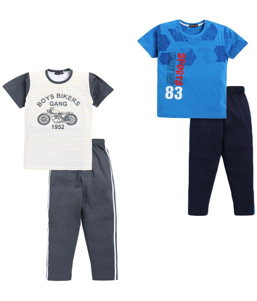    			Todd N Teen - Multicolor Cotton Boys T-Shirt & Trackpants ( Pack of 2 )