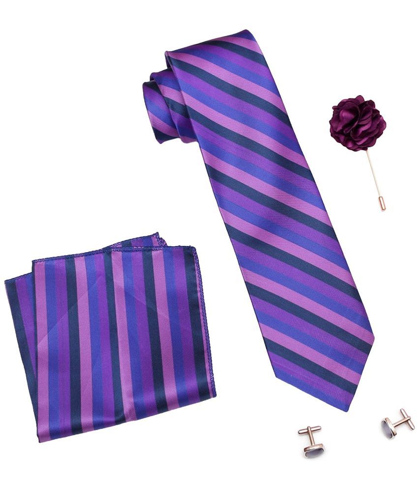     			Axlon Purple Checks Satin Necktie