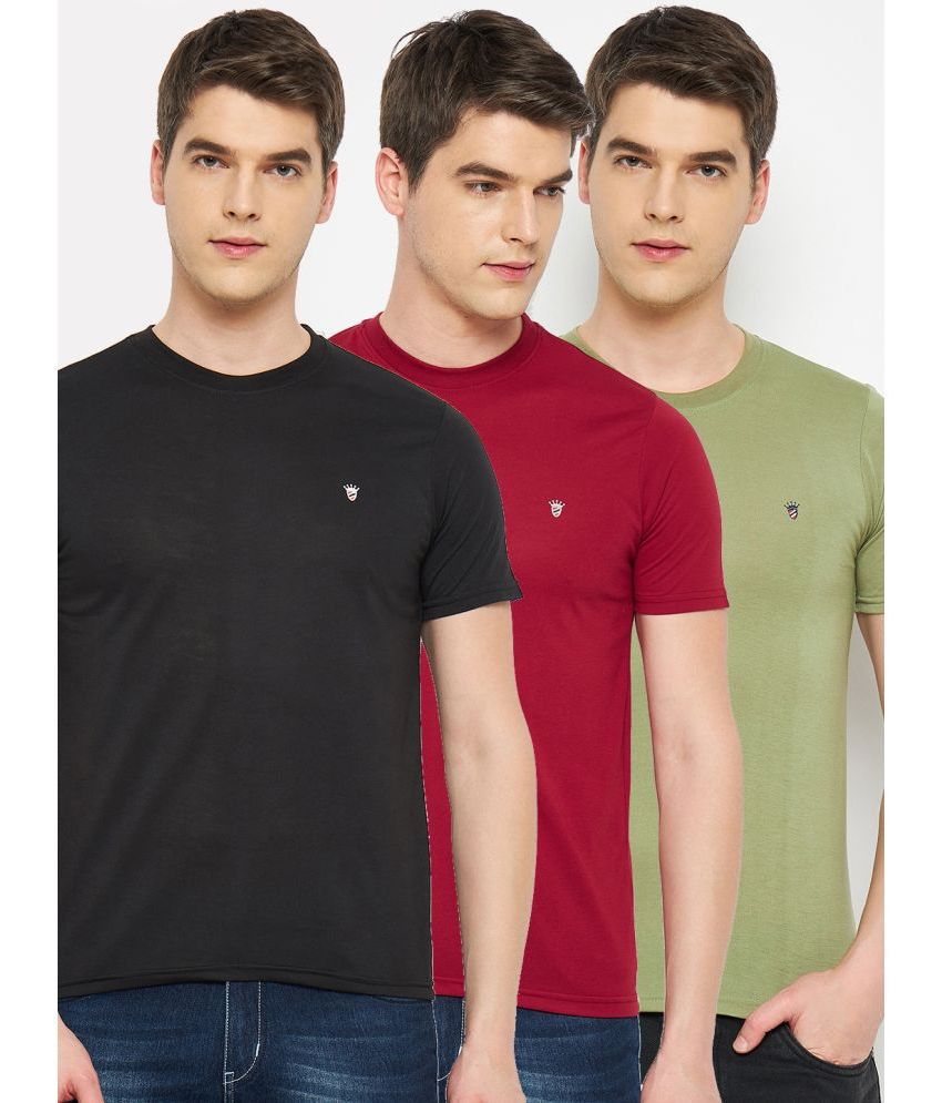     			RELANE - Black Cotton Blend Regular Fit Men's T-Shirt ( Pack of 3 )