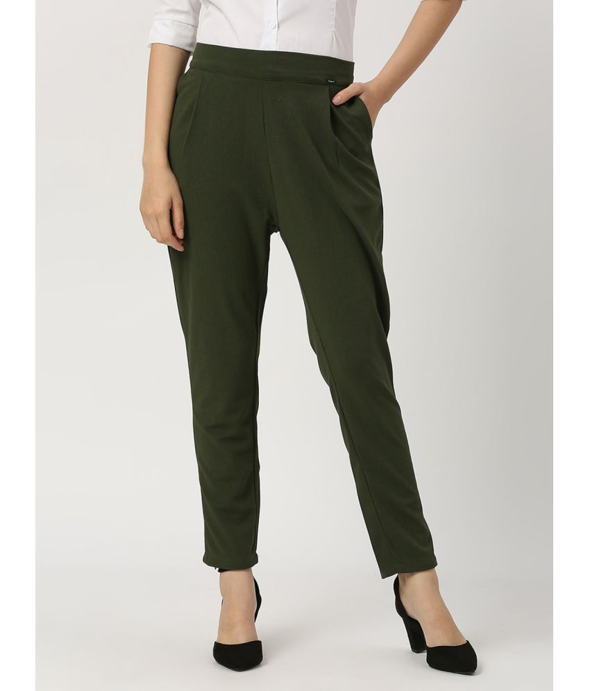     			Smarty Pants - Olive Lycra Slim Women's Casual Pants ( Pack of 1 )