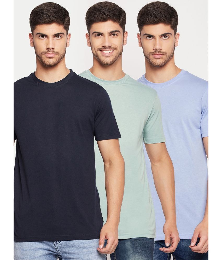     			UNIBERRY - Sea Green Cotton Blend Regular Fit Men's T-Shirt ( Pack of 3 )
