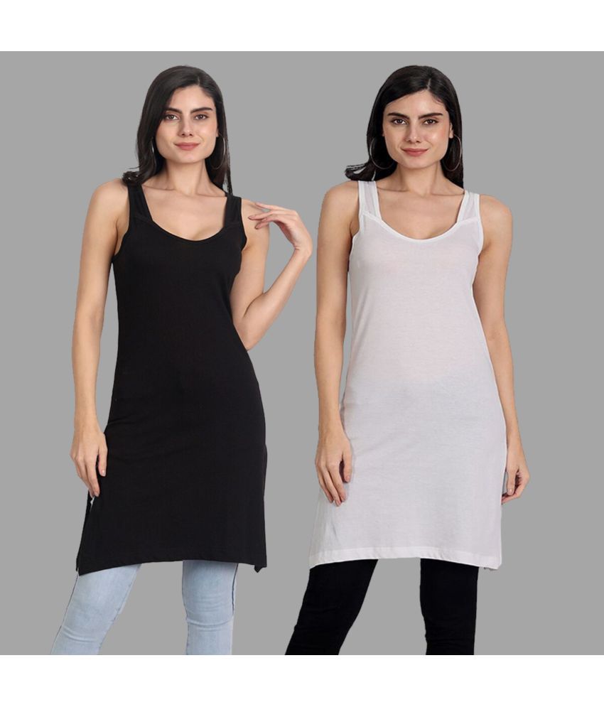     			AIMLY Cotton Tanks - White Pack of 2