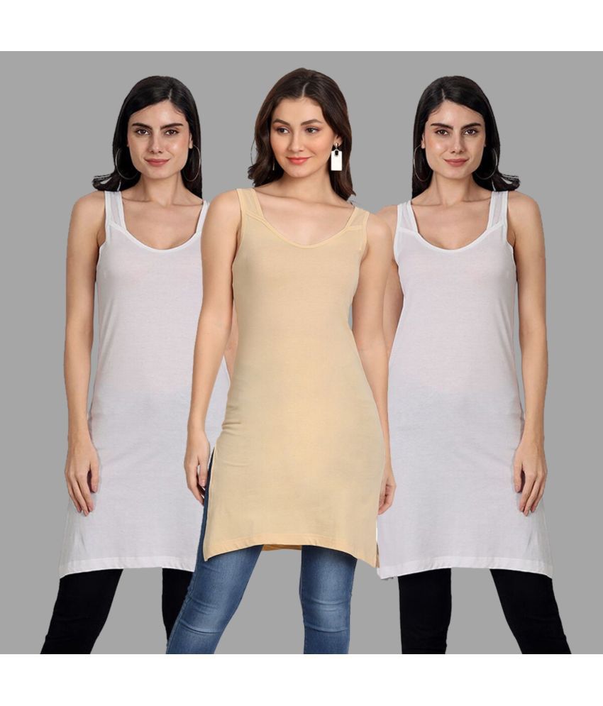     			AIMLY Cotton Tanks - White Pack of 3
