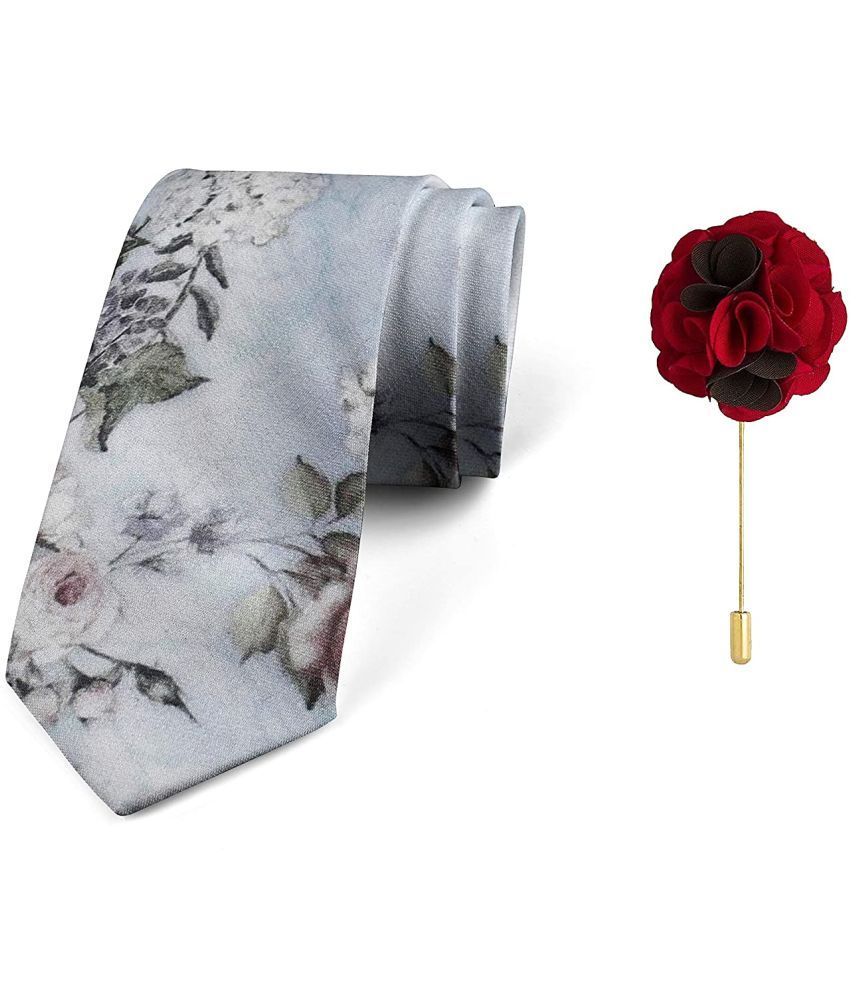     			Axlon Blue Floral Silk Necktie