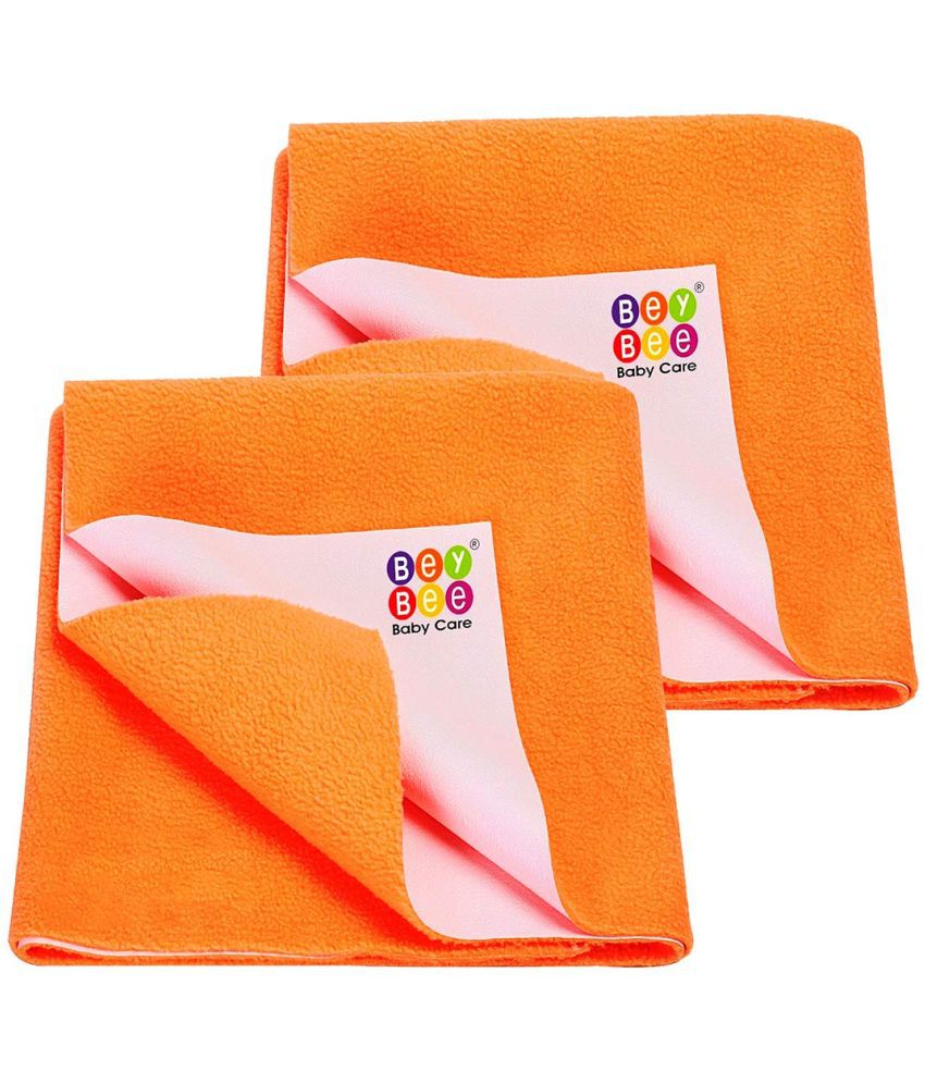    			Beybee - Orange Laminated Bed Protector Sheet ( Pack of 2 )