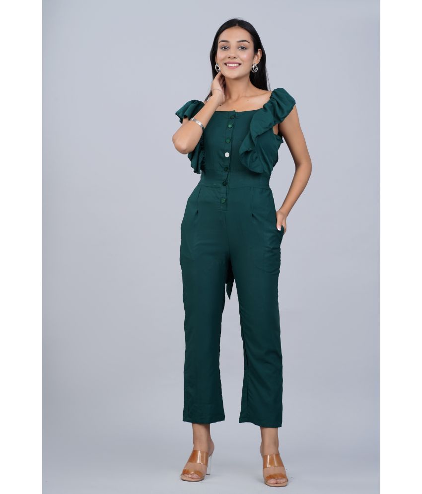     			SIPET - Olive Rayon Regular Fit Women's Jumpsuit ( Pack of 1 )