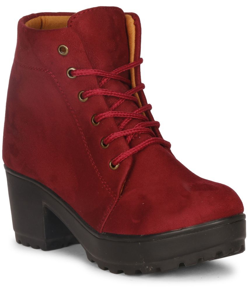     			Saheb - Red Women's Ankle Length Boots