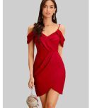 Addyvero - Red Cotton Blend Women's Bodycon Dress ( Pack of 1 )