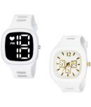 Cosmic - White Silicon Analog-Digital Men's Watch