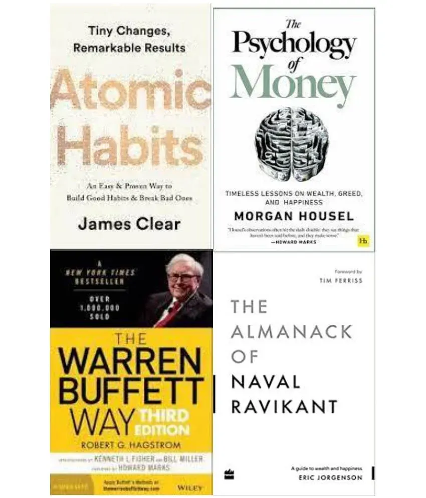 Atomic Habits + The Psychology of Money + The warren buffett way + The  Almanack Of Naval Ravikant: Buy Atomic Habits + The Psychology of Money +  The warren buffett way +