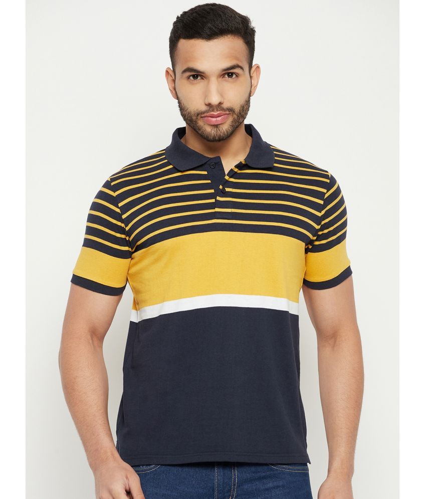     			AUSTIN WOOD Pack of 1 Cotton Blend Regular Fit Striped Half Sleeves Men's Polo T Shirt ( Multicolor )