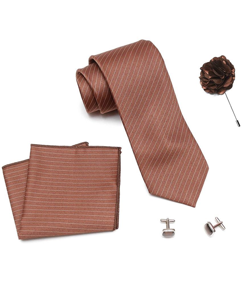     			Axlon Brown Checks Silk Necktie