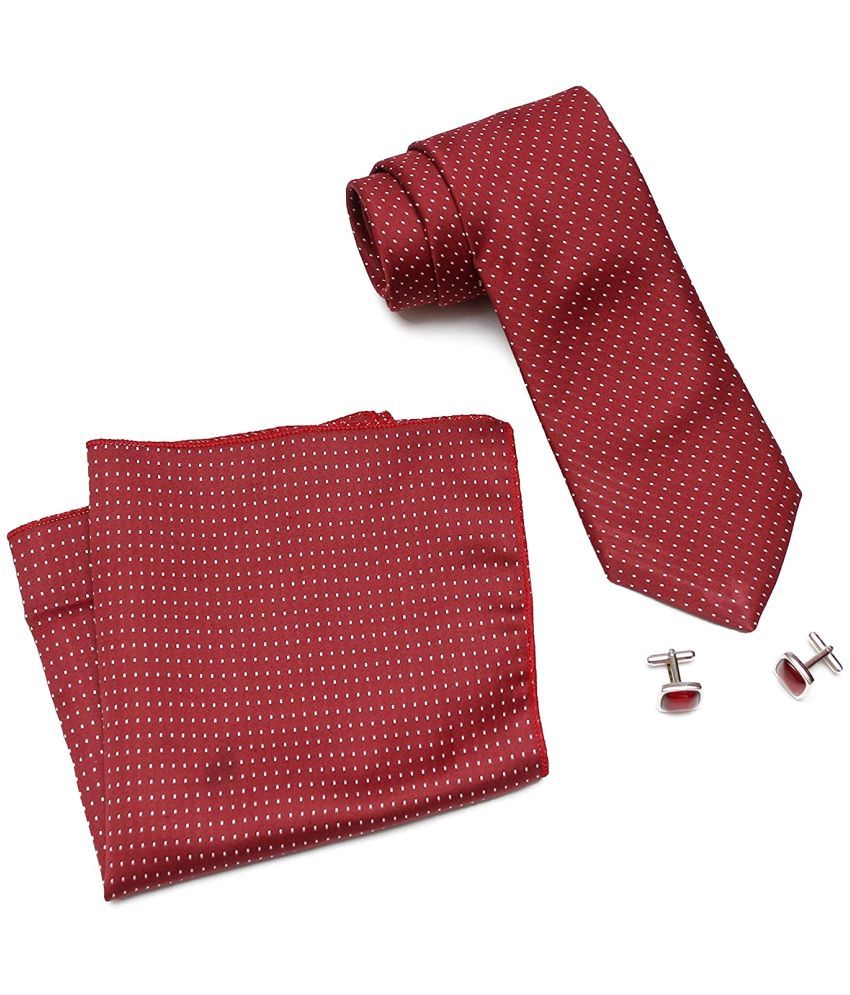     			Axlon Maroon Dots Silk Necktie