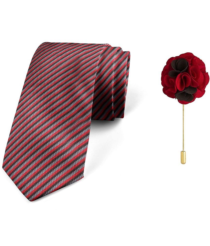     			Axlon Red Stripes Silk Necktie