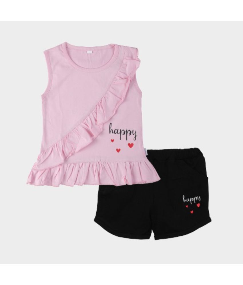     			CATCUB - Pink Cotton Baby Girl Top & Shorts ( Pack of 1 )
