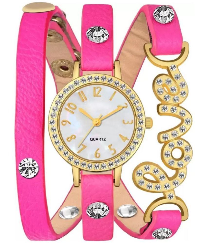     			Cosmic - Pink Leather Analog Womens Watch