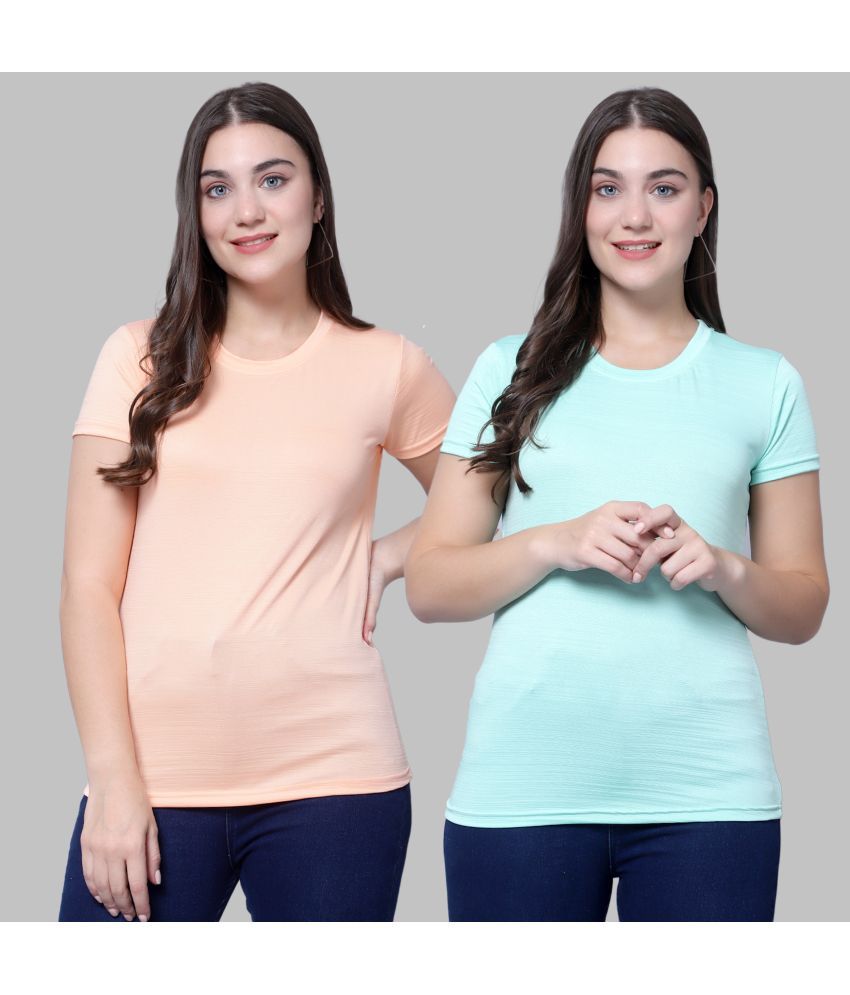     			Diaz - Multi Color Polyester Regular Fit Women's T-Shirt ( Pack of 2 )