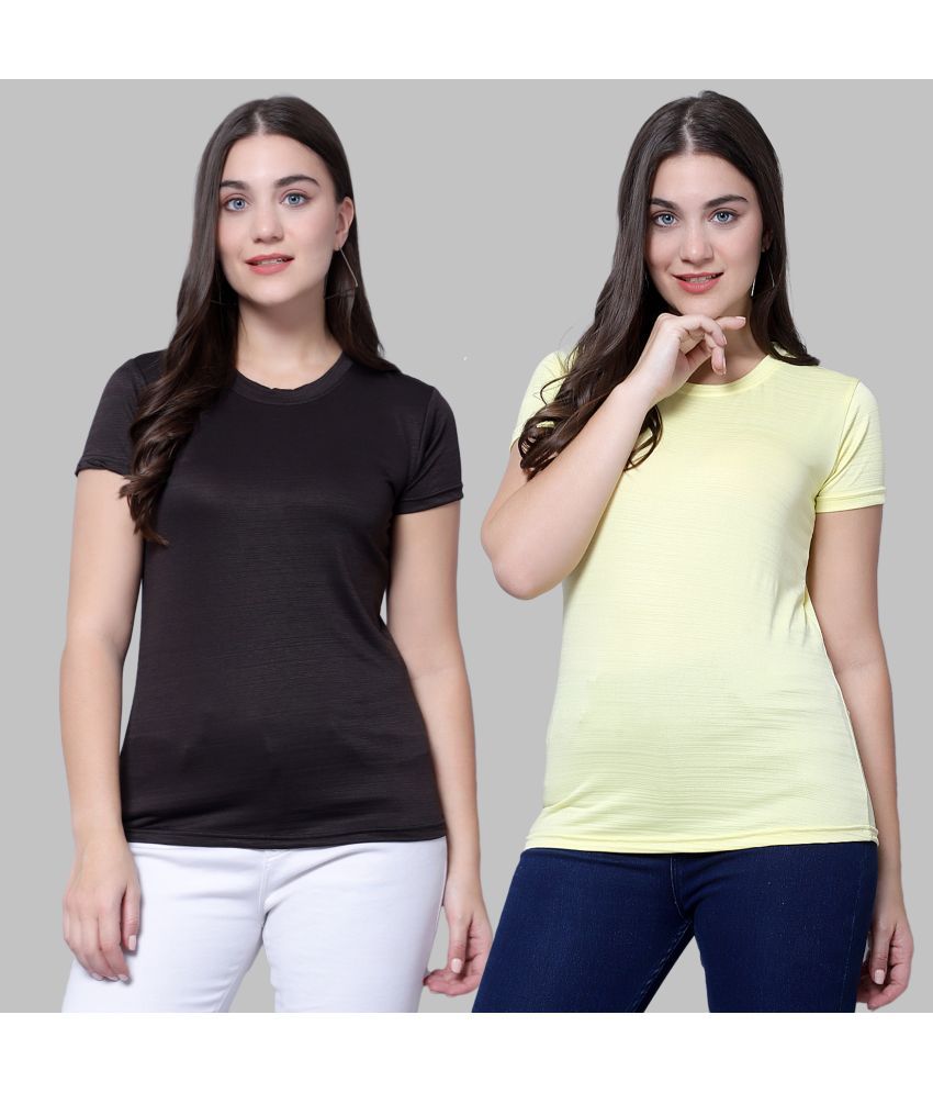     			Diaz - Multi Color Polyester Regular Fit Women's T-Shirt ( Pack of 2 )