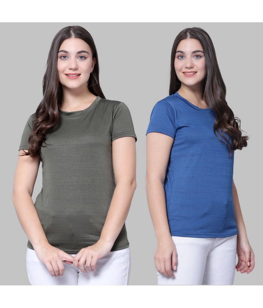     			Diaz - Multi Color Polyester Regular Fit Women's T-Shirt ( Pack of 2 )