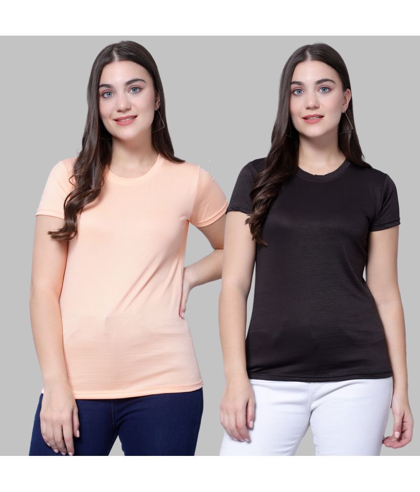     			Diaz - Multi Color Polyester Regular Fit Women's T-Shirt ( Pack of 2 )