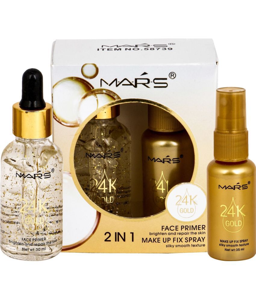    			M.A.R.S 2 in 1 24 K Gold Primer and Makeup Setting Spray Primer - 65 ml (Transparent)