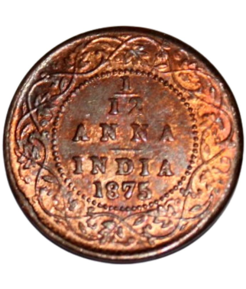    			PRIDE INDIA - 1/12 Anna (1875) Victoria Queen 1 Numismatic Coins